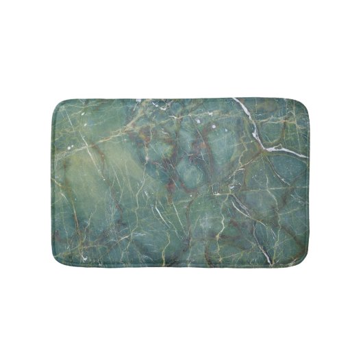 Tapis De Bain Marbre vert de Malachite Texture détaillée (Devant)