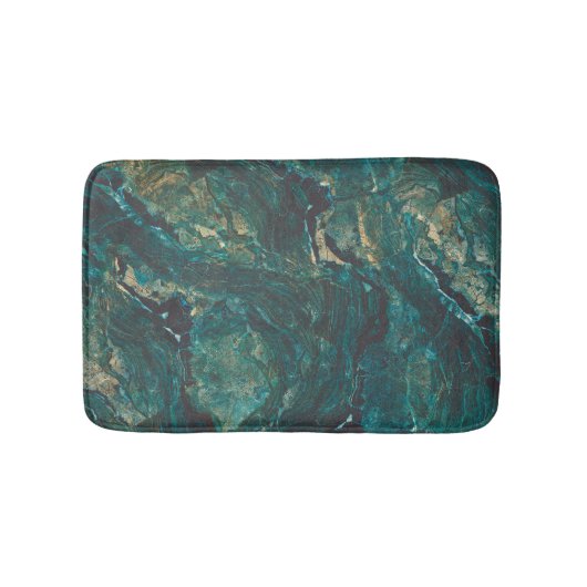 Tapis De Bain Marbre vert foncé : texture luxueuse. (Devant)