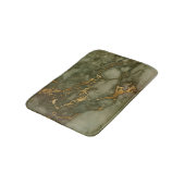 Tapis De Bain Marbre Vert Olive Feuille de Faux Or (Angle)