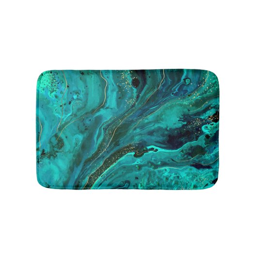 Tapis De Bain Marbre vert & Or : Texture luxueuse (Devant)