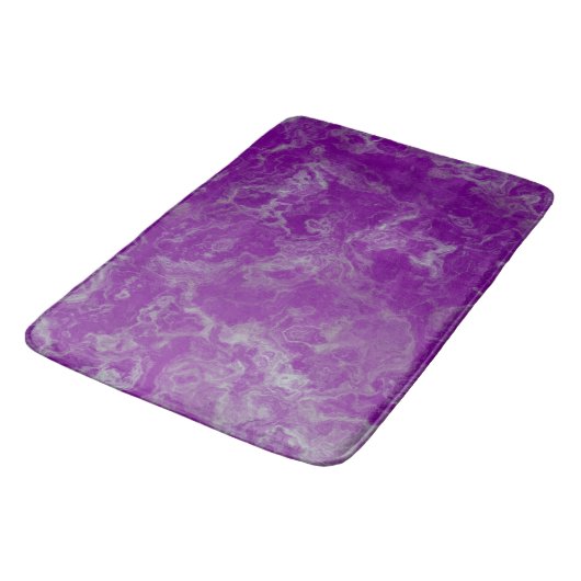 Tapis De Bain marbre violet et bleu abstrait (Angle)