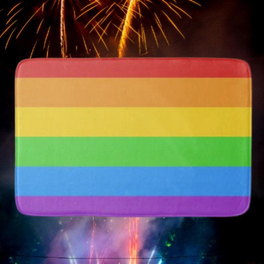 Tapis De Bain Marche de la fierté : Drapeau arc-en-ciel