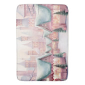 Tapis De Bain Marché de Noël à la menthe et rose - Scène d'hiver (devant Vertical)