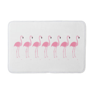 Tapis De Bain Marche tropicale Flamants roses roses