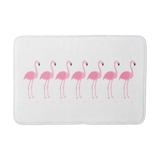 Tapis De Bain Marche tropicale Flamants roses roses (Devant)