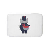 Tapis De Bain Marching Band Cat Drummer Navy Blue Red (Devant)