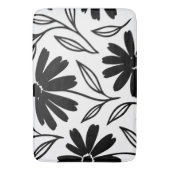 Tapis De Bain Marguerites à l'encre noire Boho  (devant Vertical)