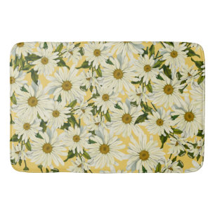 Tapis De Bain Marguerites blanches Fleur Fleur Jaune Lumineuse