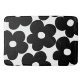 Tapis De Bain Marguerites noires rétro #1 #décoration #art (Devant)