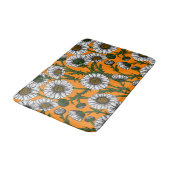 Tapis De Bain Marguerites sur orange (Angle)