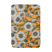 Tapis De Bain Marguerites sur orange (Devant (Vertical))