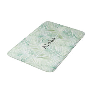 Tapis De Bain Mariage Aloha aux feuilles tropicales vertes