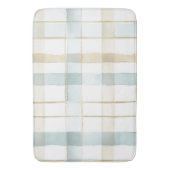 Tapis De Bain Mariage Blanc Crème à Carreaux Bleus (devant Vertical)