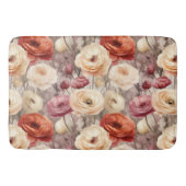 Tapis De Bain Mariage Burgundy Crème Fleurs de Printemps (Devant)