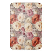 Tapis De Bain Mariage Burgundy Crème Fleurs de Printemps (devant Vertical)