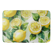 Tapis De Bain Mariage moderne en bleu citron floral calligraphié (Devant)