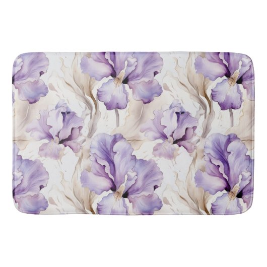 Tapis De Bain Mariage Romantique Fleur d'Iris Violet (Devant)