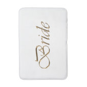 Tapis De Bain Mariée, écriture or élégant chic blanc (Devant (Vertical))
