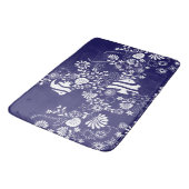 Tapis De Bain Marine Bleu Blanc Océan Motif de vie (Angle)