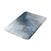 Tapis De Bain Marine Bleu Charcoal Gris Blanc Beige Abstrait (Angle)