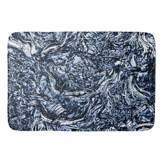 Tapis De Bain Marine Blue Nature Motif Abstrait (Devant)