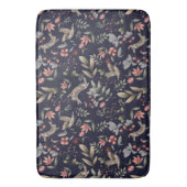 Tapis De Bain Marine Blue Woodland Animaux Floral Feuille Motif (devant Vertical)