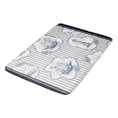 Tapis De Bain Marine Elements Blue White Lighthouse Ship (Angle)