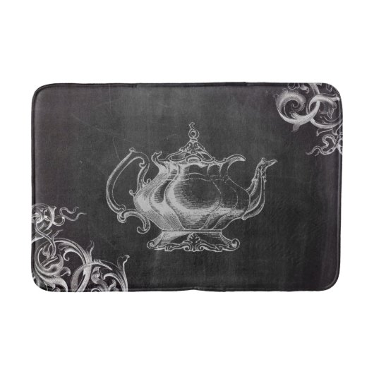 Tapis De Bain marmite chalkboard thé de pays français (Devant)