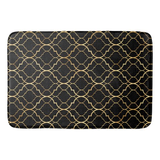 Tapis De Bain Marocain noir et or (Devant)