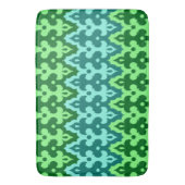 Tapis De Bain Marocaine Ikat Damask, Turquoise & Jade Green (devant Vertical)
