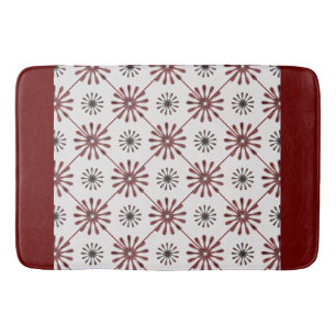 Tapis De Bain Maroon Rouge Rétro Spiro Motif géométrique Duvet C
