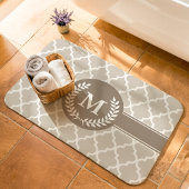 Tapis De Bain Marron beige et monogramme marocain