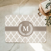Tapis De Bain Marron beige et monogramme marocain