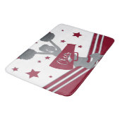 Tapis De Bain Marron Blanc Étoiles Argent Cheer Cheer-leading (Angle)