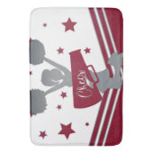 Tapis De Bain Marron Blanc Étoiles Argent Cheer Cheer-leading (devant Vertical)