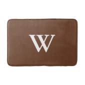 Tapis de bain marron chocolat monogrammé (Devant)