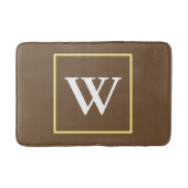 Tapis De Bain Marron Jaune Blanc Monogramme (Devant)