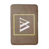 Tapis De Bain Marron Jaune Blanc Monogramme (Devant (Vertical))