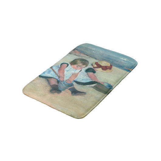 Tapis De Bain Mary Cassatt - Enfants jouant sur la plage (Angle)