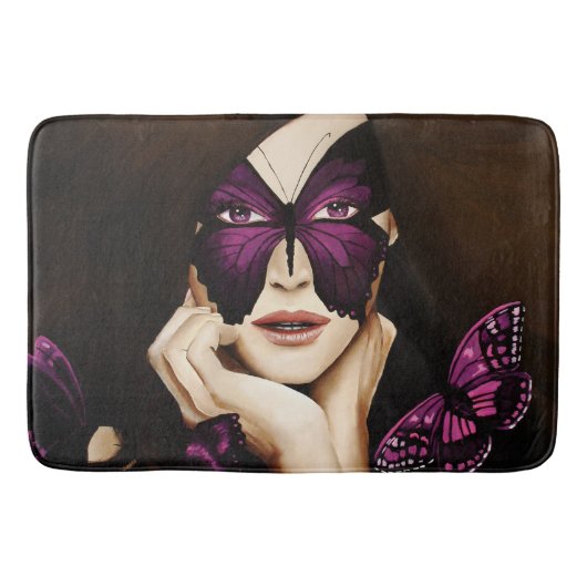 Tapis De Bain Mascarade de papillon pourpre (Devant)