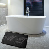 Tapis De Bain Masculine Script Calligraphie Monogramme Initiales