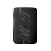 Tapis De Bain Masculine Script Calligraphie Monogramme Initiales (Devant (Vertical))
