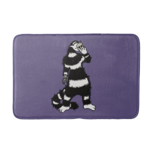 Tapis De Bain Masque de crâne de chat bizarre gothique