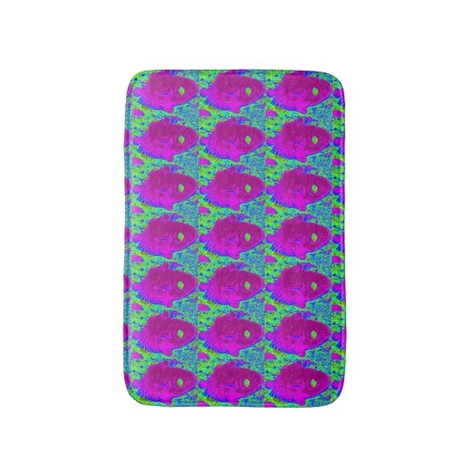 Tapis De Bain masques violets vert (Devant (Vertical))