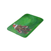 Tapis De Bain Mastodon festif sur vert (Angle)