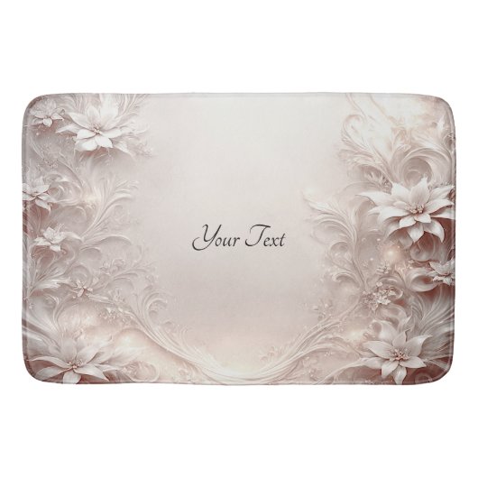Tapis De Bain Mat à bain floral d'ivoire blanc (Devant)