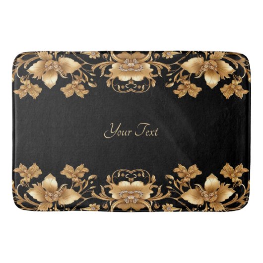 Tapis De Bain Mat à bain Floral Or (Devant)