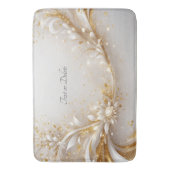 Tapis De Bain Mat à bain Floral Or Blanc (devant Vertical)