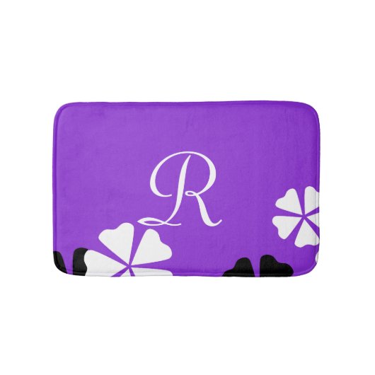 Tapis De Bain Mat-Bain-Bain-Poussière Florale Violet (Devant)