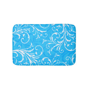 Tapis De Bain Mat Bain Bleu Ornemental